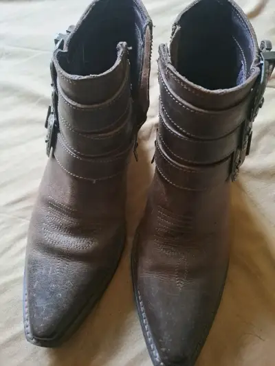 Botines de cuero marrón - miniatura 4