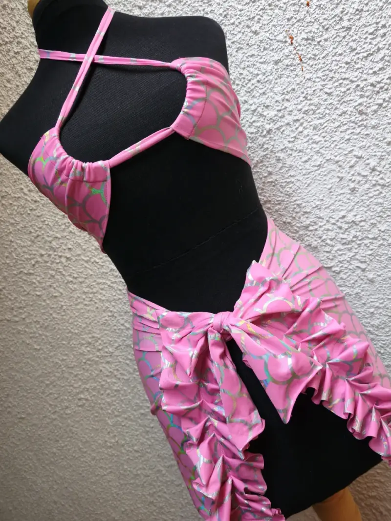 Conjunto bikini rosa estampado - 2