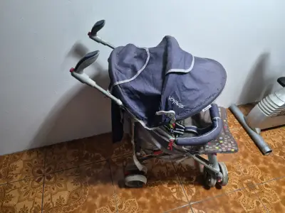Cochecito de bebé azul - miniatura 3