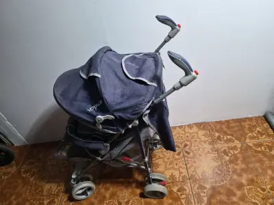 Cochecito de bebé azul - miniatura 4