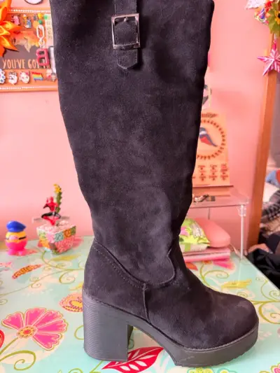 Botines de mujer negros con taco - miniatura 3