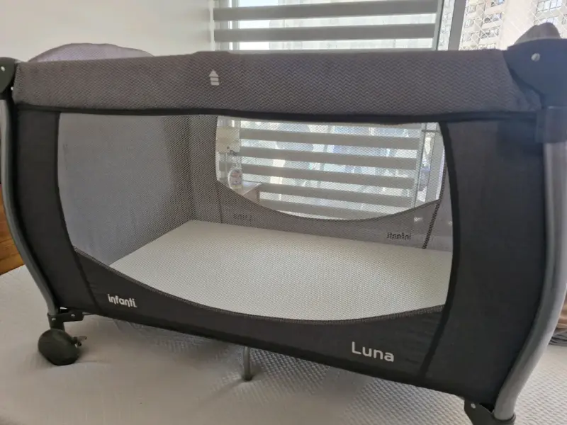 Cuna de viaje plegable gris infanti luna - 5