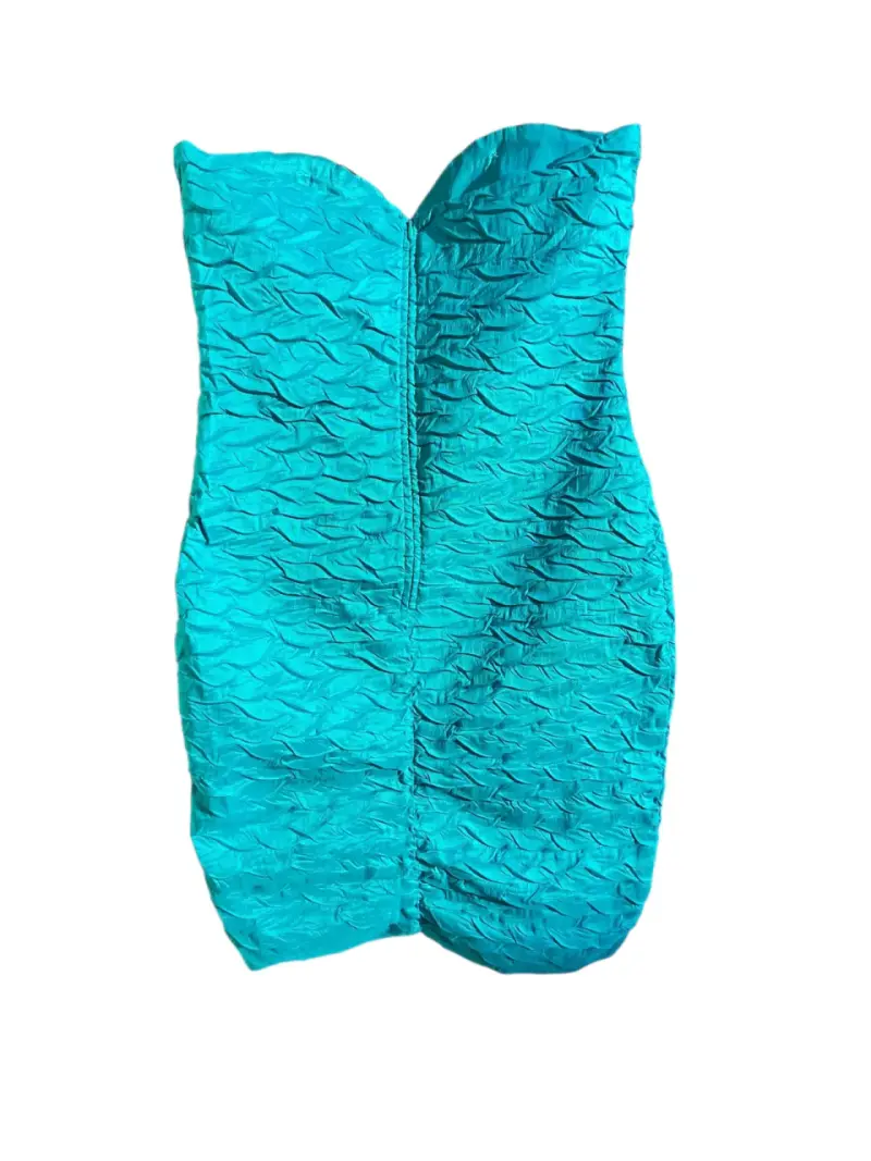 Vestido strapless azul y negro - 2
