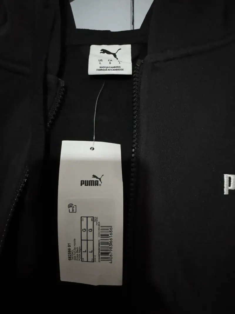 Polerón negro con capucha puma - 4