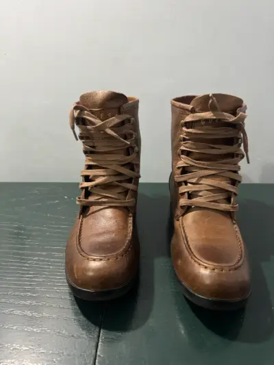 Botines de cuero marrón Guess - miniatura 1