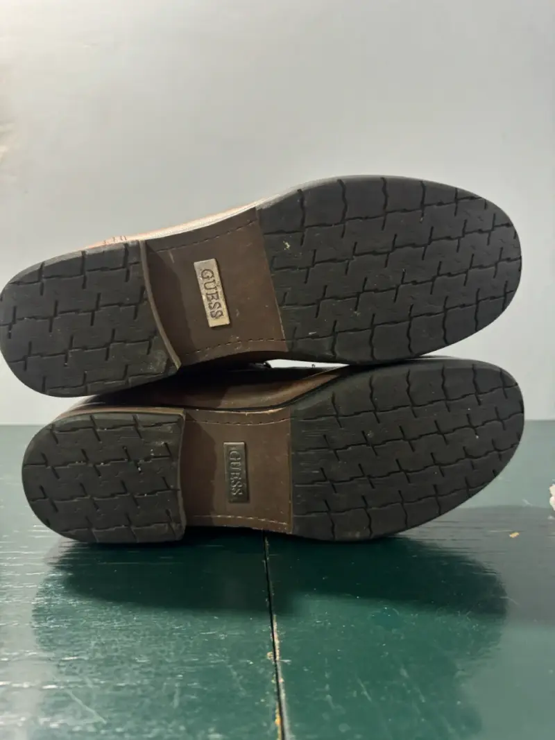 Botines de cuero marrón Guess - 4