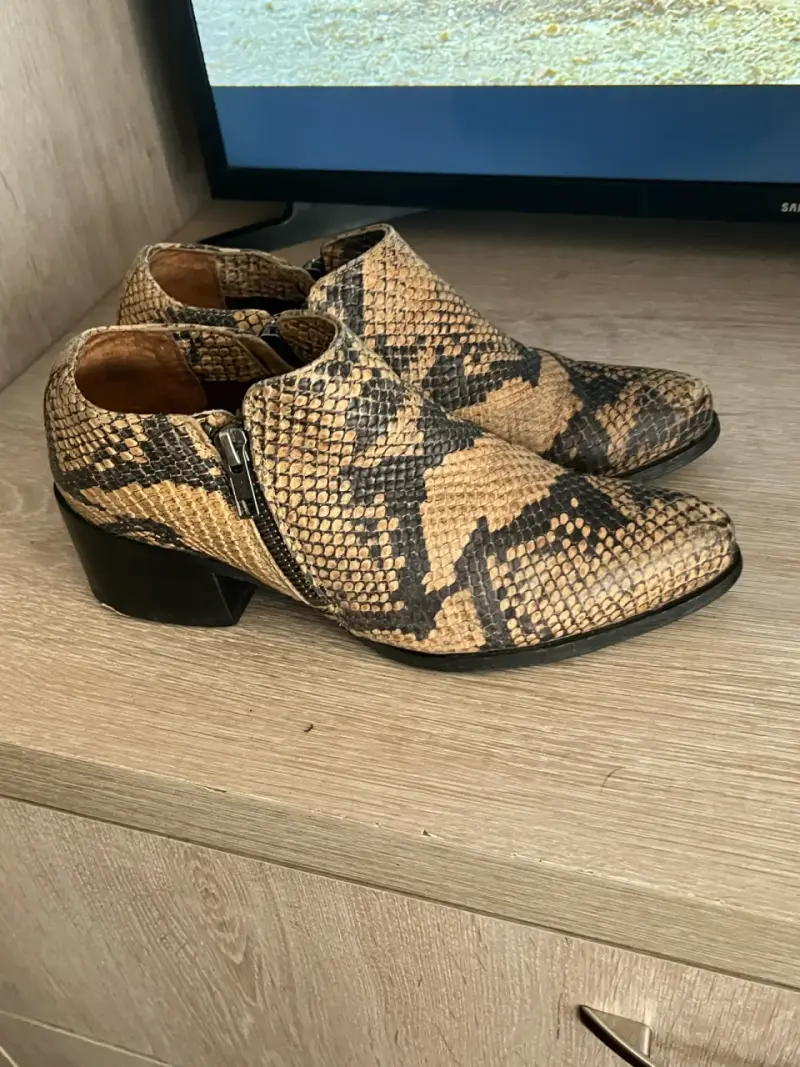 Botines de piel imitacion serpiente - 3