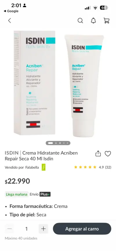 Crema ISDIN Acniben Repair - miniatura 2
