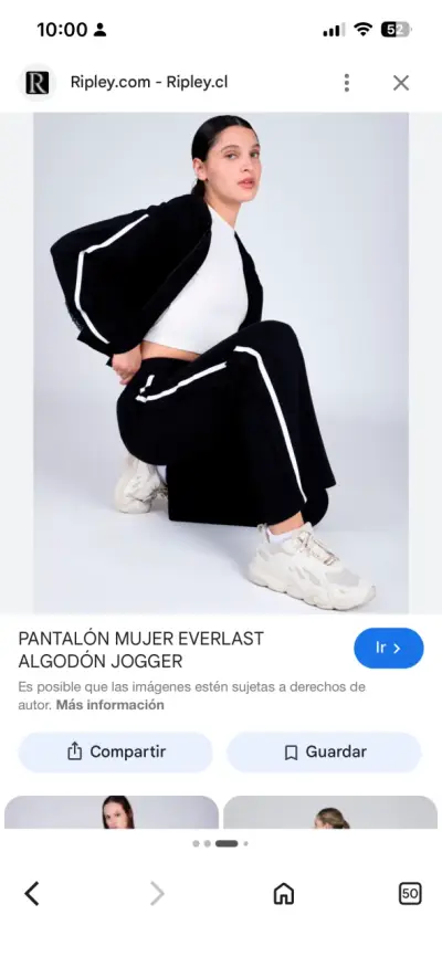 Pantalón jogger mujer negro - miniatura 1