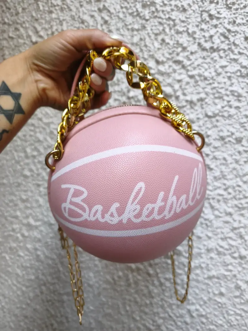 Bolso estilo balón de basket rosado