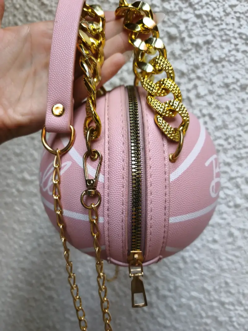 Bolso estilo balón de basket rosado - 2