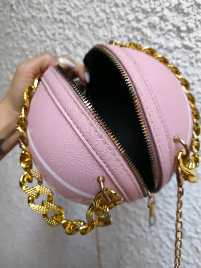 Bolso estilo balón de basket rosado - miniatura 3