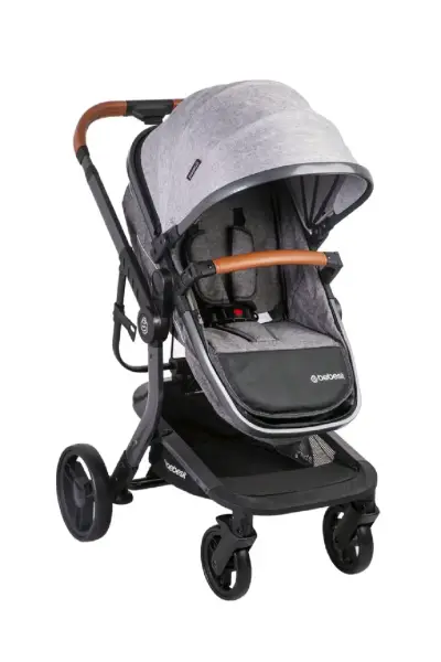 Coche de bebé gris con silla - miniatura 3
