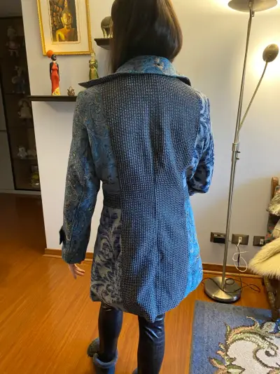 Abrigo estampado azul mujer - miniatura 2