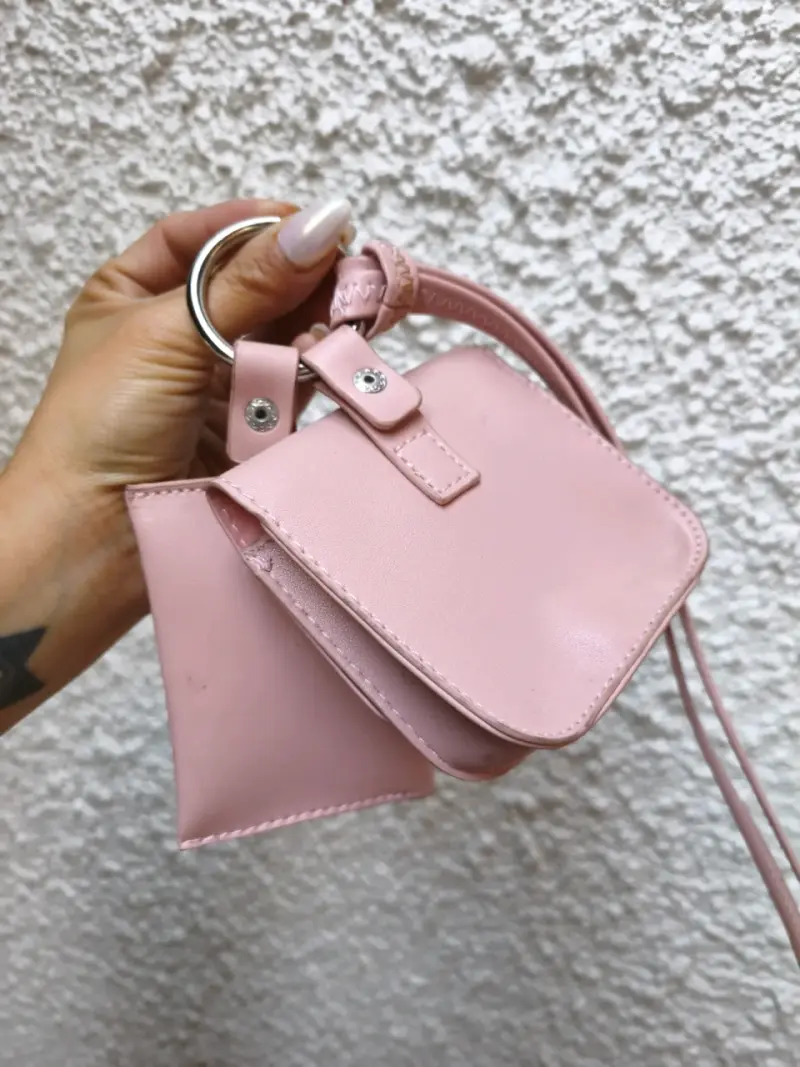 Mini bolso billetera rosa - 4