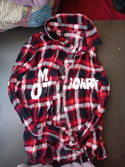 Camisa a cuadros roja mujer y morada - miniatura 2