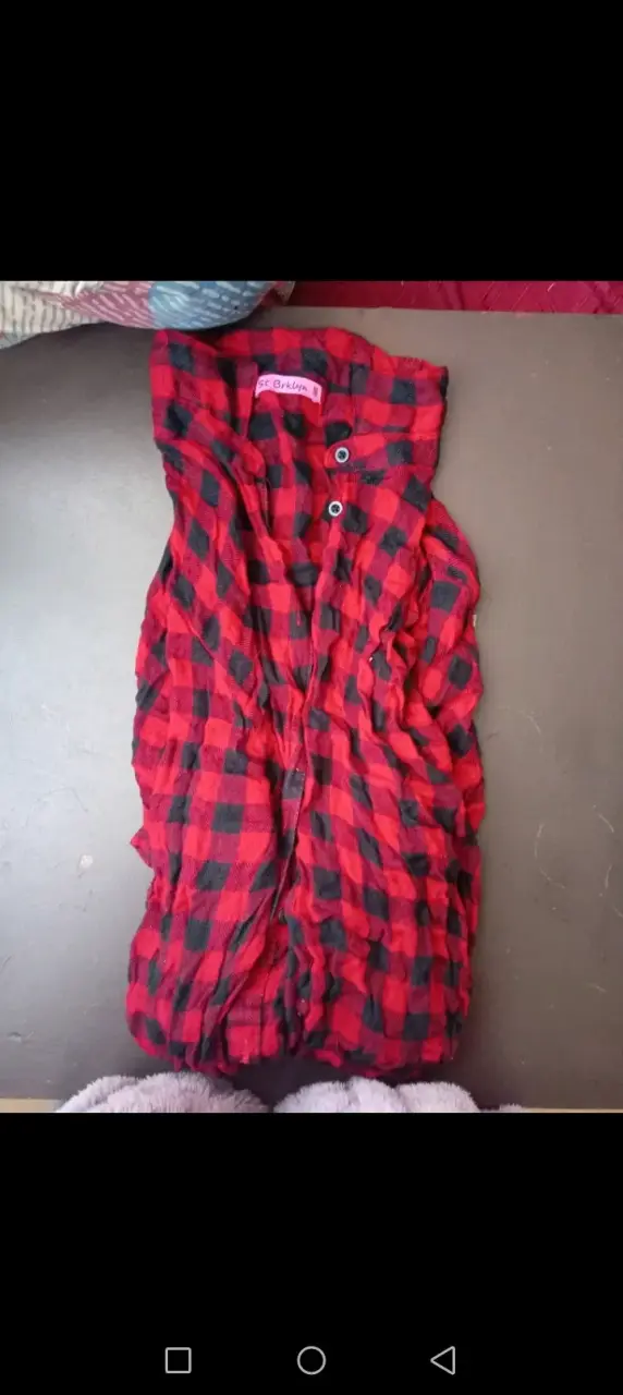 Camisa a cuadros roja mujer y morada - 5