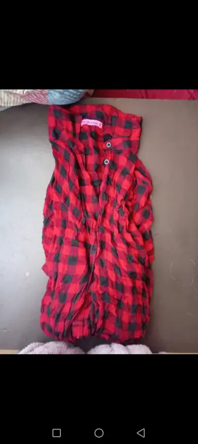 Camisa a cuadros roja mujer y morada - miniatura 5