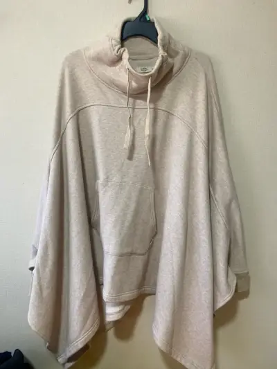 Poncho con capucha beige - miniatura 1