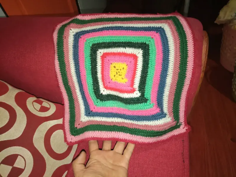 Cojín tejido multicolor - 3