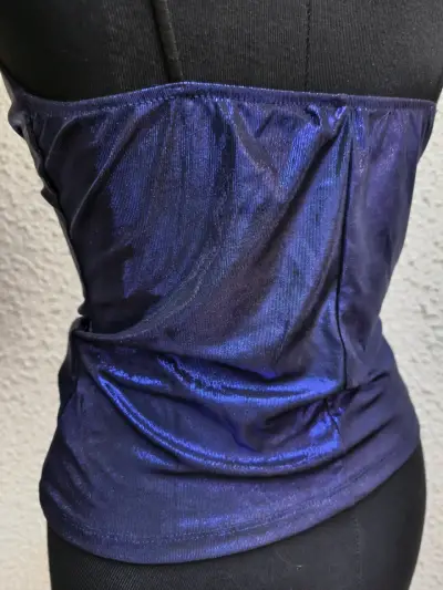 Top satinado azul sin mangas - miniatura 5