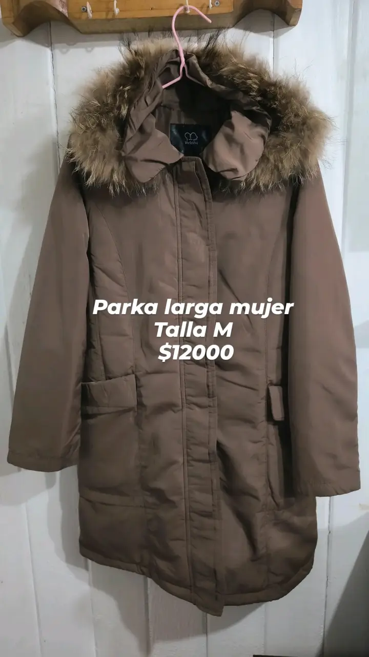 Parka larga mujer marrón - 1