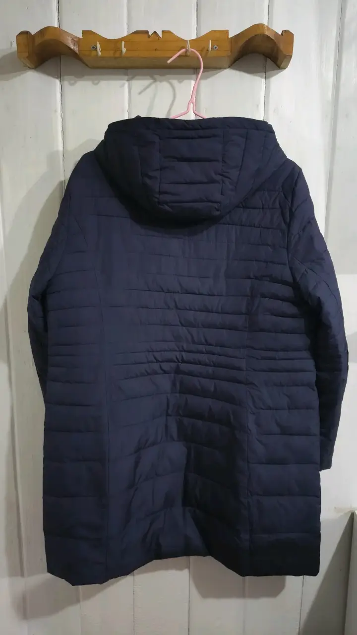 Parka larga azul marino mujer - 2
