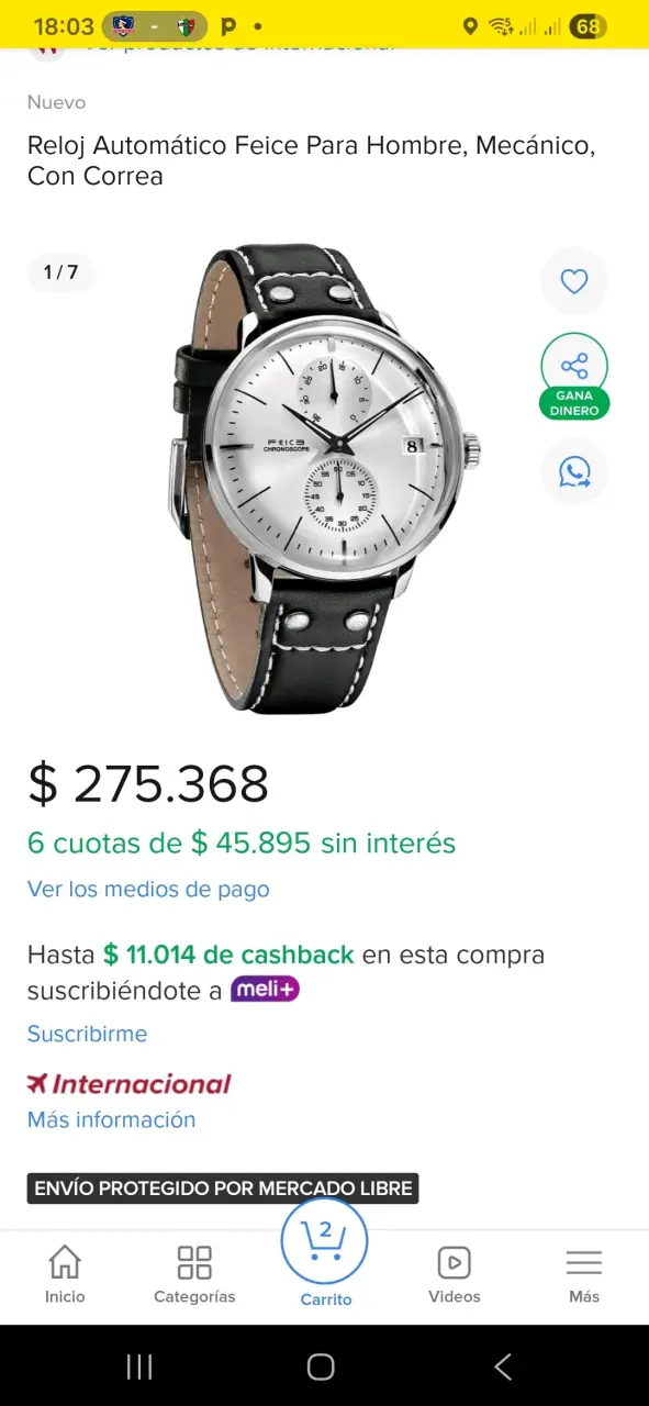 Reloj automático Feice mecánico
