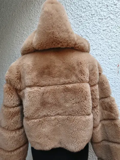 Chaqueta de piel sintética beige - miniatura 5