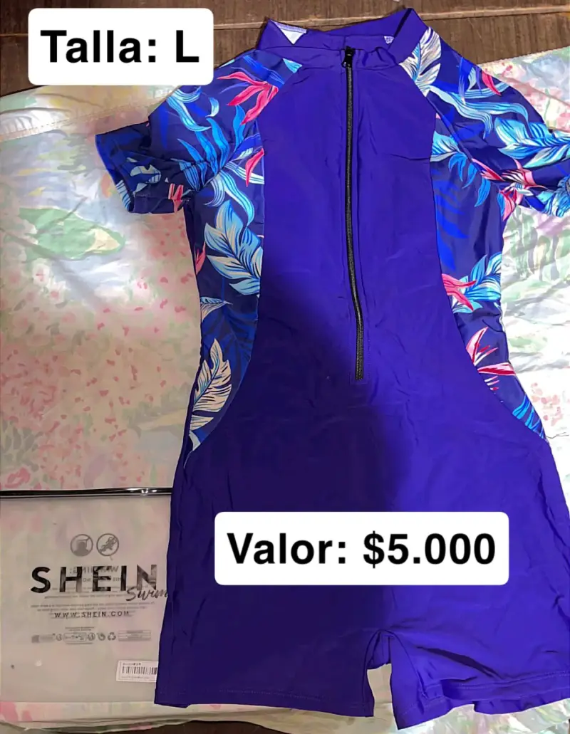 Traje de baño floral morado shein