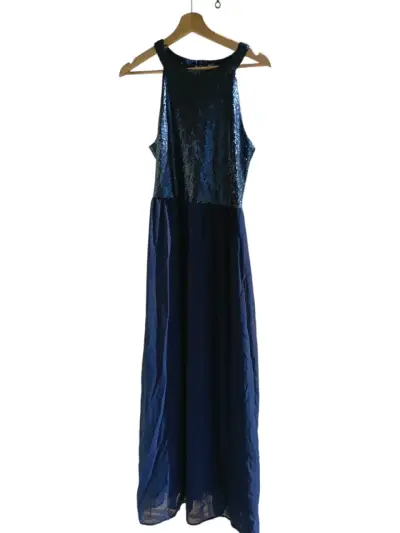 Vestido azul con lentejuelas - miniatura 1