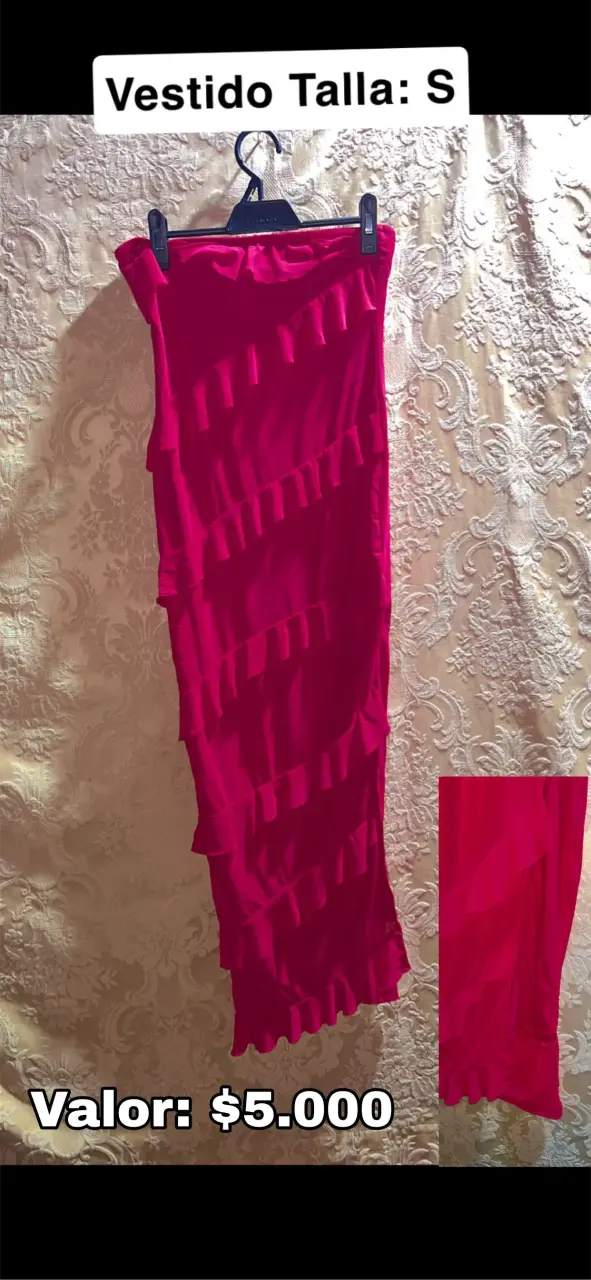 Vestido rojo con volantes shein