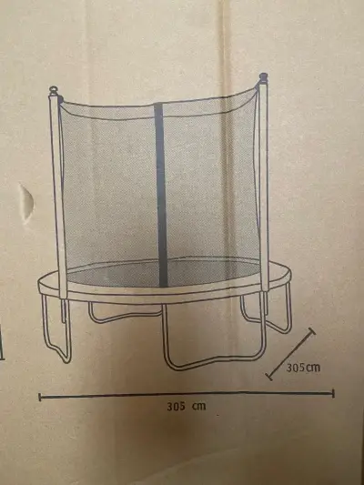 Cama elástica azul con malla de protección - miniatura 3