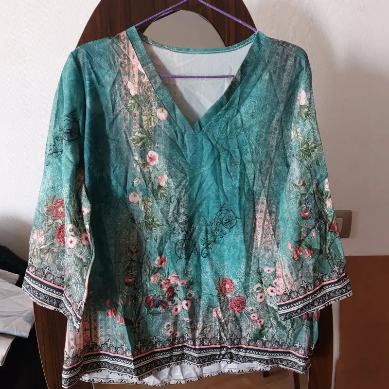 Blusa verde floral - 1