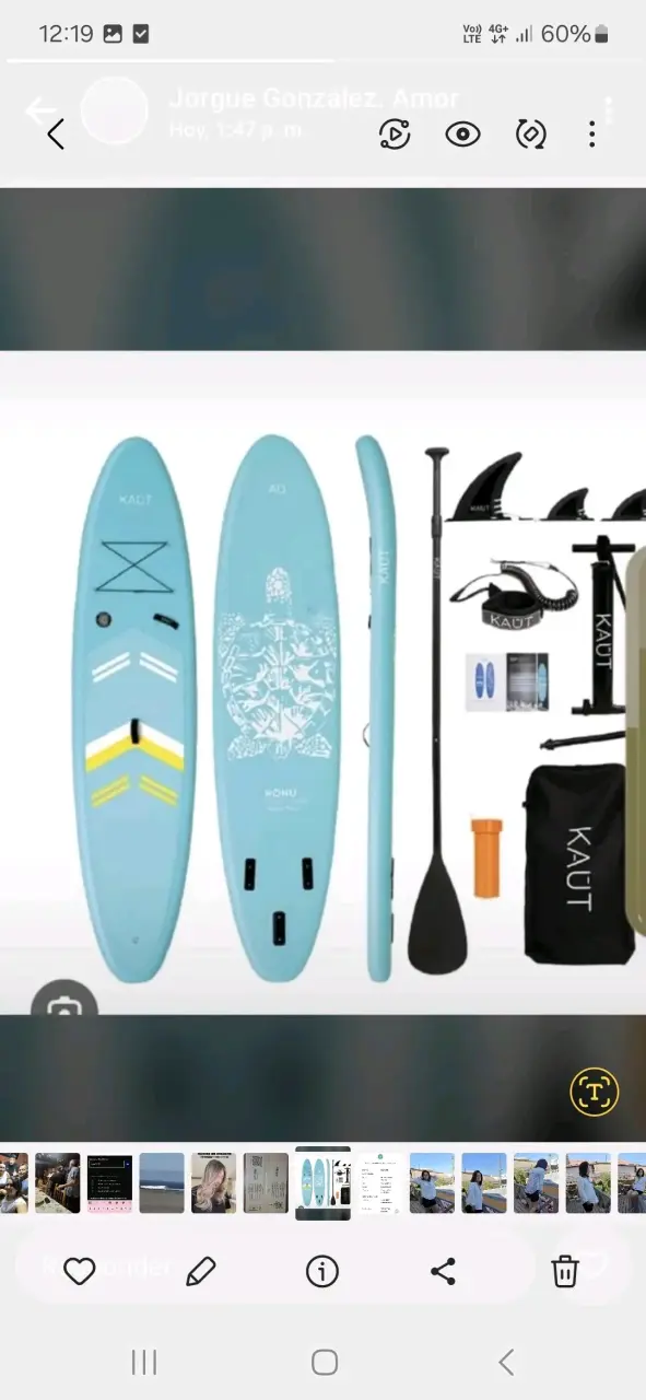 Tabla de paddle azul Kaut