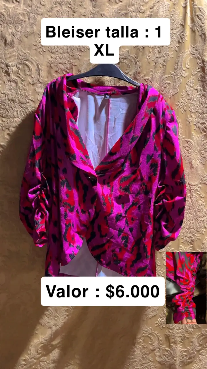 Blazer fucsia estampado XL shein