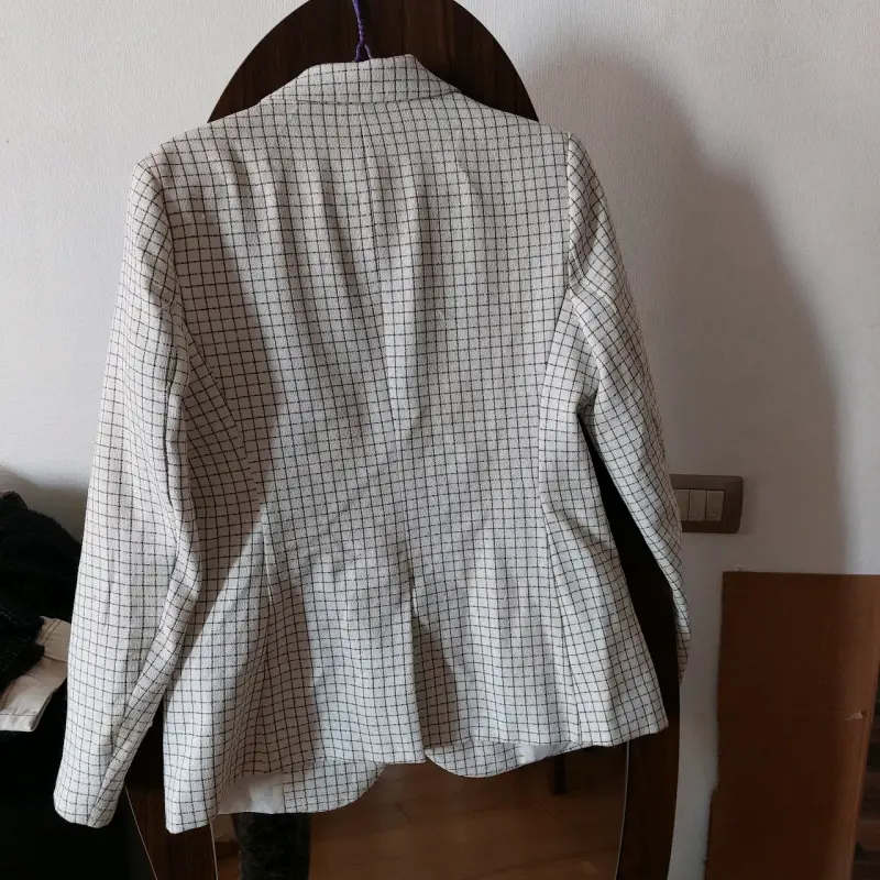 Blazer blanco a cuadros - 2