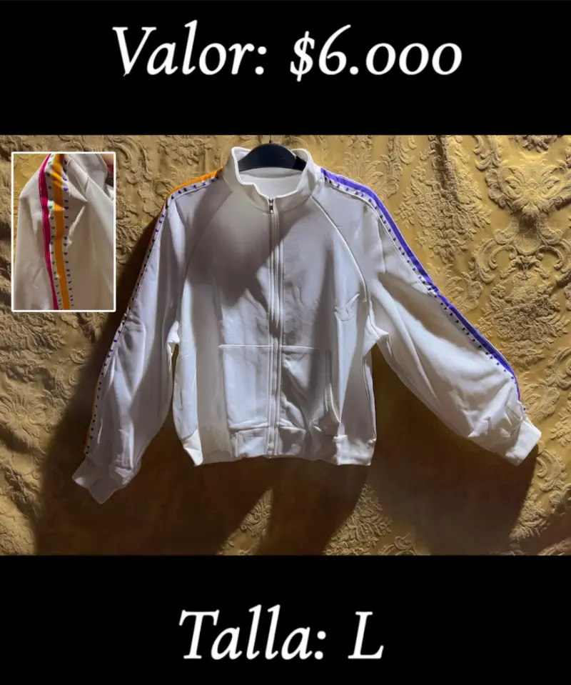 Chaqueta blanca con franjas shein
