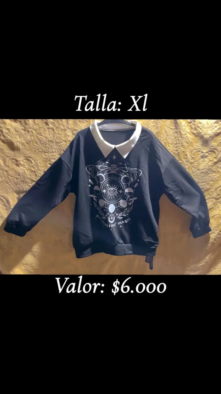 Polerón negro con estampado shein