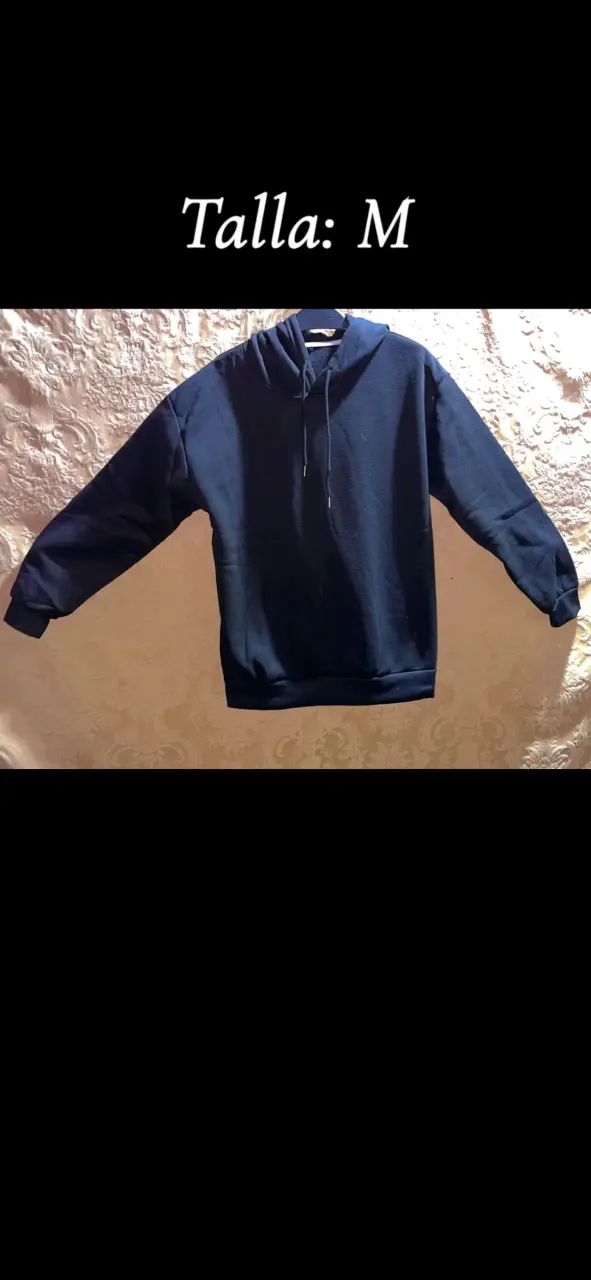 Buzo azul con capucha talla M shein