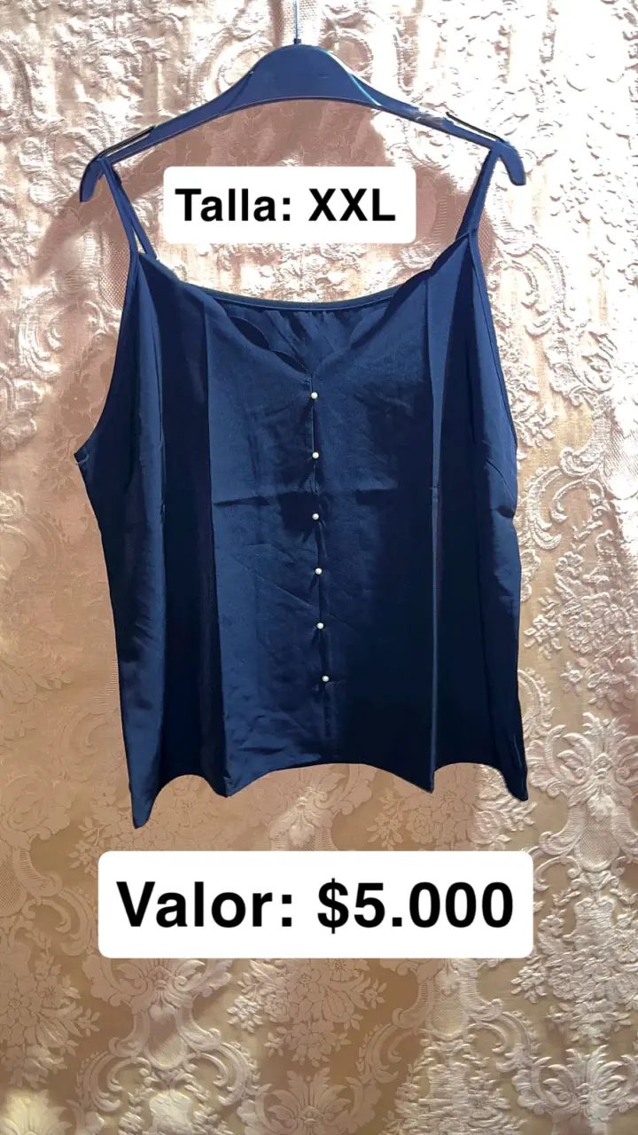 Blusa azul satén XXL shein