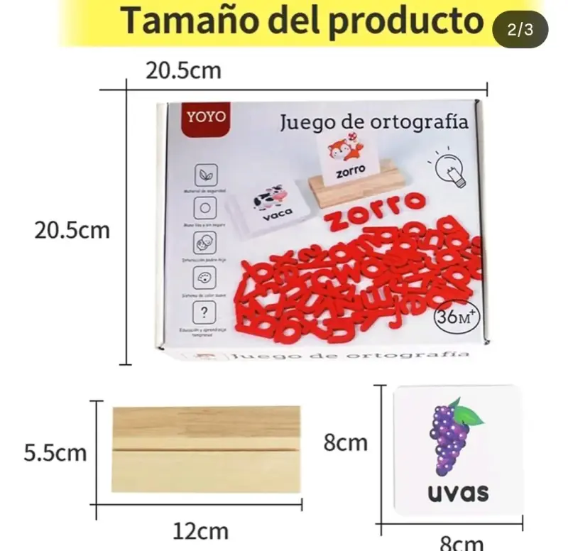 Juego de ortografía educativo palabras en español - 3