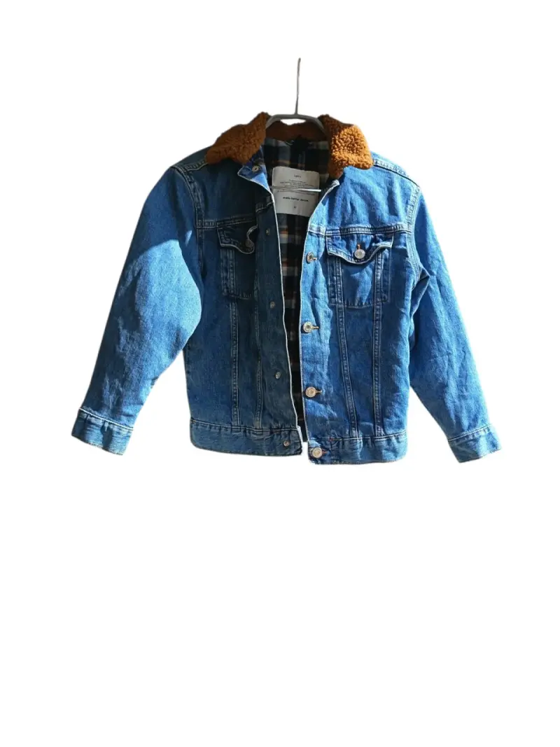 Chaqueta de mezclilla azul con forro - 1