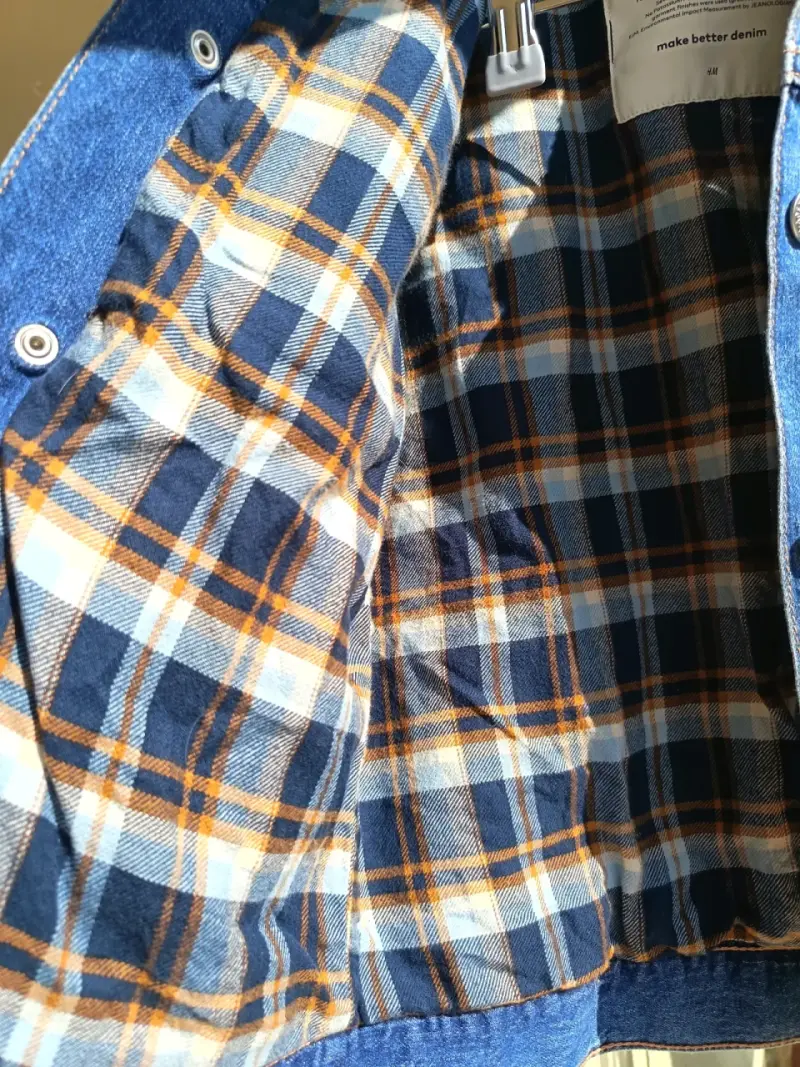 Chaqueta de mezclilla azul con forro - 3
