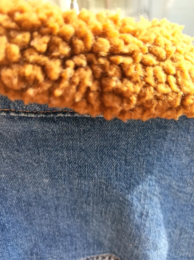 Chaqueta de mezclilla azul con forro - 4