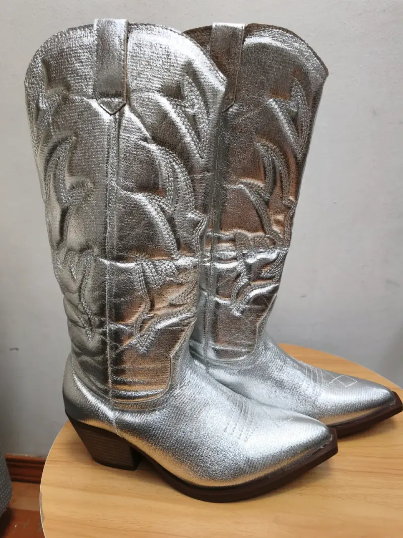 Botas vaqueras plateadas - 1