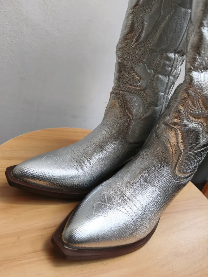 Botas vaqueras plateadas - 4