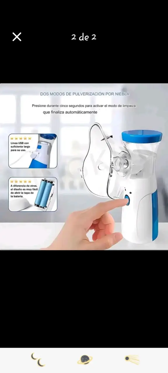 Nebulizador portátil USB y ah pilas - 1