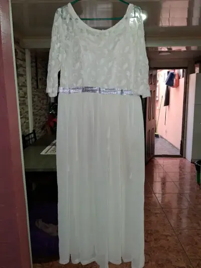 Vestido matrimonio blanco con encaje - miniatura 1