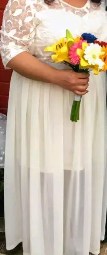 Vestido matrimonio blanco con encaje - 3